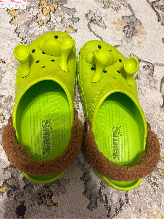 CROCS Shoes - Shrek' Green Plush-Lined Clogs